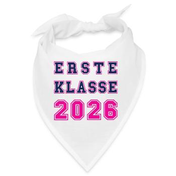 Erste Klasse 2026 – Einschulung Collegstyle pink - Bandana - Weiß - Vorne