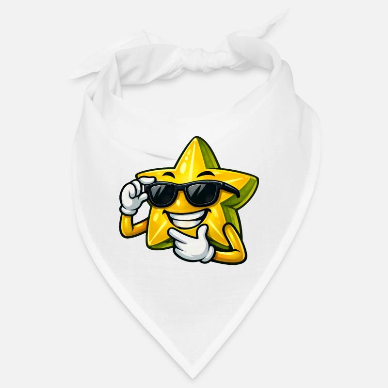 Cool Star Fruit Cartoon Design Summer Fruit Comic Bandana
