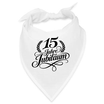 15 Jahre Jubiläum Lorbeer Schwarz - Bandana - Weiß - Vorne
