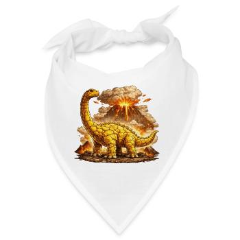 Brontosaurus Vulkaneruption - Bandana - Weiß - Vorne