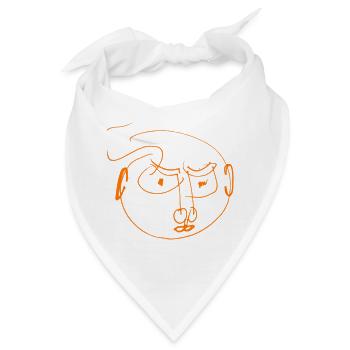 Oranger Strichgesicht abstrakt und wütend - Bandana - Weiß - Vorne