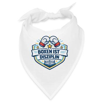 Kraftvoller Boxkampf Crest - Bandana - Weiß - Vorne