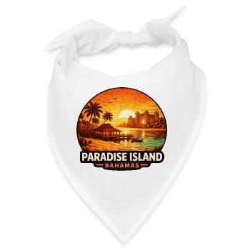 Paradiesinsel Bahamas Urlaub Reiseziel Sonnenunter - Bandana - Weiß - Vorne