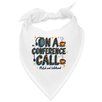 Online Konferenz Call Kaffee Stil muted unbothered - Bandana - Weiß - Vorne
