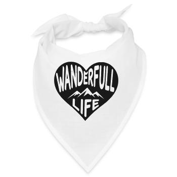 Wanderfull Life Wander-Herz mit Bergsilhouette - Bandana - Weiß - Vorne