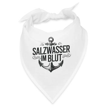 Salzwasser im Blut: Anker-Logo - Bandana - Weiß - Vorne