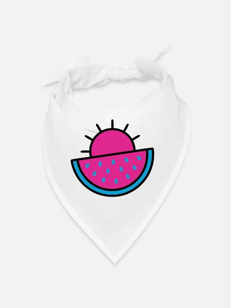 Watermelon Sun 90s Pop Art - Bandana - white - Front