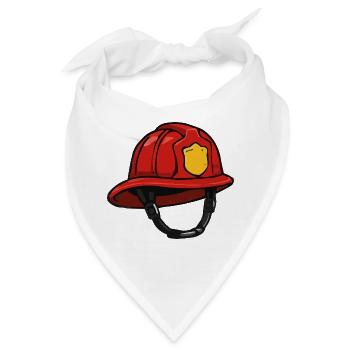 Feuerwehrhelm Cartoon RotGelb - Bandana - Weiß - Vorne