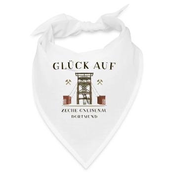  Dortmund, Glück Auf, Zeche Gneisenau - Bandana - Weiß - Vorne