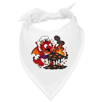 Feuerdrache Koch Kekse brennen - Bandana - Weiß - Vorne