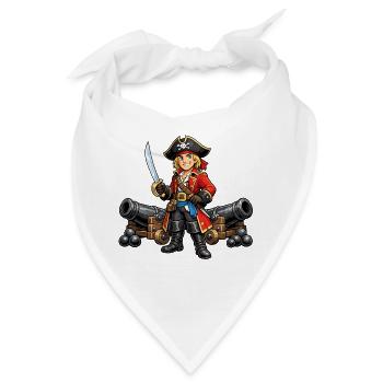 Pirat mit Kanonen - Bandana - Weiß - Vorne