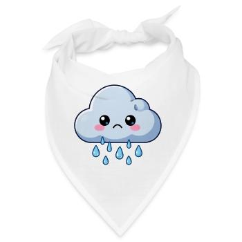 Traurige weinende Wolke Regenwolke Kawaii Geschenk - Bandana - Weiß - Vorne