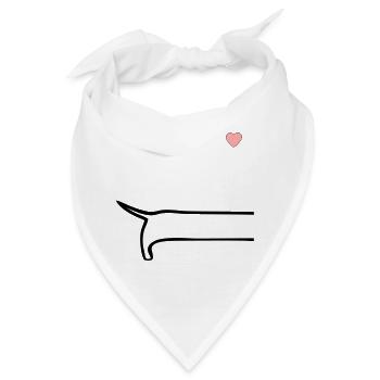 Minimalistisch Hunde Rücken - Bandana - Weiß - Vorne