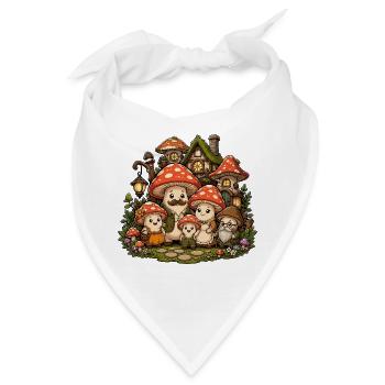 Pilzmärchenwald Familie - Bandana - Weiß - Vorne