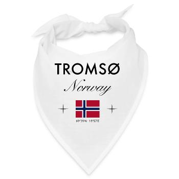 Tromsø Norwegen Koordinaten Reise Souvenir - Bandana - Weiß - Vorne