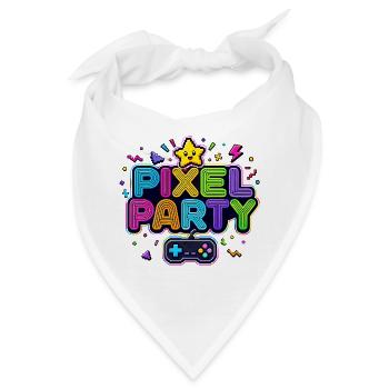 Retro Pixel Party 80er Jahre - Bandana - Weiß - Vorne