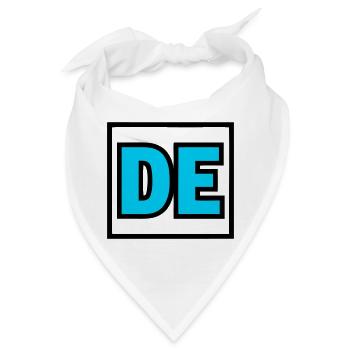 DE Initialen Buchstaben Logo - Bandana - Weiß - Vorne