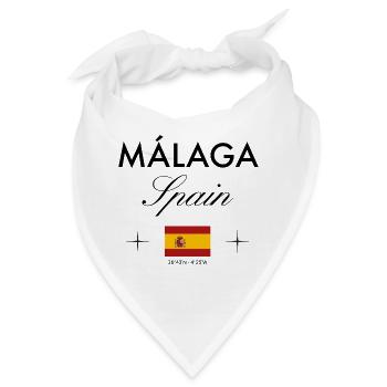 Málaga Spanien Koordinaten Reise Souvenir - Bandana - Weiß - Vorne