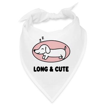 Dackel Long And Cute Logo - Bandana - Weiß - Vorne