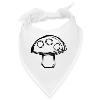Glückspilz handgezeichnet - Bandana - Weiß - Vorne