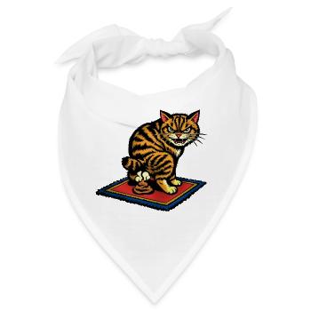 Tiger-Katze auf rotem Teppich: Rache ist süß! - Bandana - Weiß - Vorne