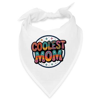 Coolest Mom Retro Badge - Bandana - Weiß - Vorne
