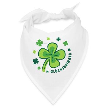 Glücksbringer – Kleeblatt - Mutmacher - Bandana - Weiß - Vorne