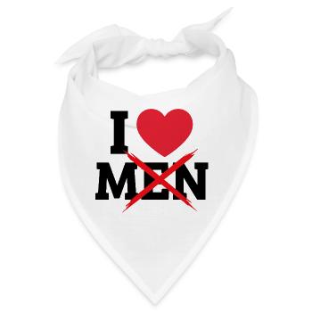 I Love Men Durchgestrichen Männer Humor Feminismus - Bandana - Weiß - Vorne