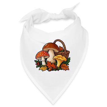 Pilzschau – Farben des Waldes - Bandana - Weiß - Vorne