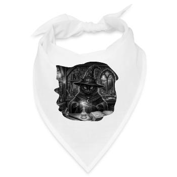 Mystic Cat Wizard im Versteck des Alchemisten - Bandana - Weiß - Vorne