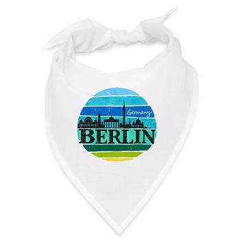 Berlin - Skyline - Sonnenuntergang - Deutschland - Bandana - Weiß - Vorne