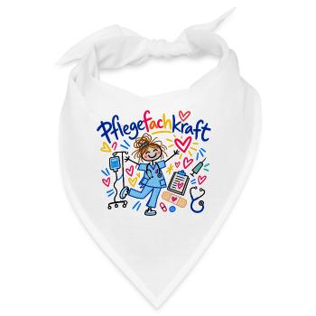 Pflegefachkraft Beruf Pflege Geschenk Doodle - Bandana - Weiß - Vorne