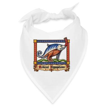 Das mittelalterliche Nilpferd - Bandana - Weiß - Vorne
