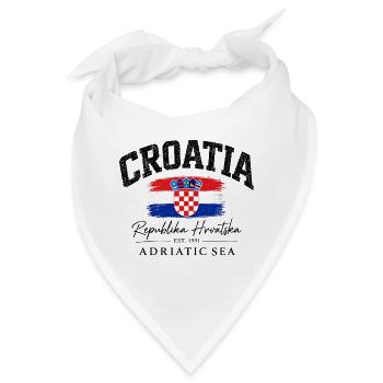Croatia - Kroatien - Wappen - Mittelmeer - Adria - Bandana - Weiß - Vorne
