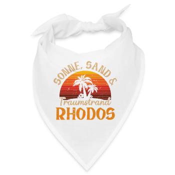 Sonne Sand und Traumstrand – Rhodos - Bandana - Weiß - Vorne