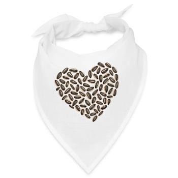 Herz aus Sonnenblumenkernen  - Bandana - Weiß - Vorne