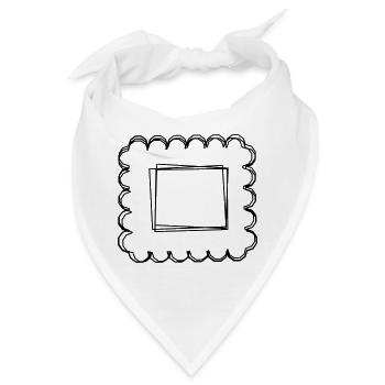 Briefmarke handgezeichnet - Bandana - Weiß - Vorne