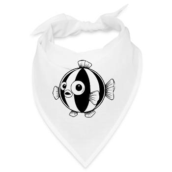 Lustiger Comic Kugelfisch Geschenk  - Bandana - Weiß - Vorne