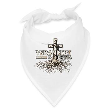 Verankert in Christus Christliches Motiv mit Kreuz - Bandana - Weiß - Vorne