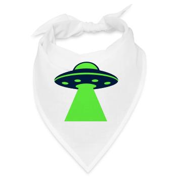 Ufo Alien Raumschiff Grafik - Bandana - Weiß - Vorne