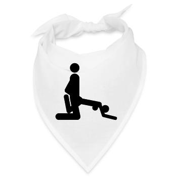 Bumsen von hinten /Garette - Bandana - Weiß - Vorne