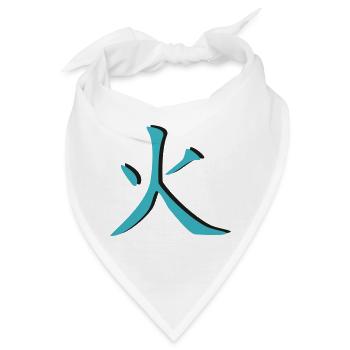 Feuer-Kanji-3D - Bandana - Weiß - Vorne
