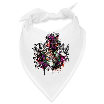 Herz (Blumen & Sterne - Colour Splash) 03 - Bandana - Weiß - Vorne