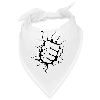 Faustschlag Faust Fäustling Punch - Bandana - Weiß - Vorne
