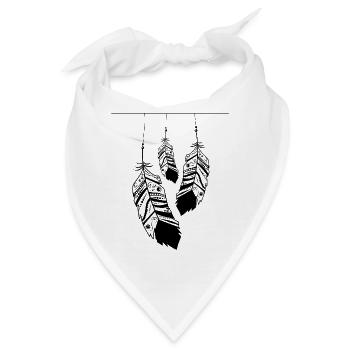 Hängende Federn - Bandana - Weiß - Vorne