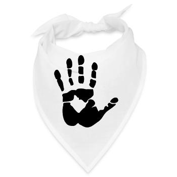 Handabdruck - Bandana - Weiß - Vorne