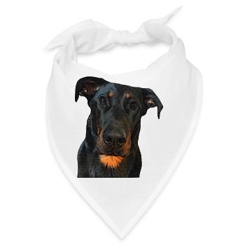 Blick auf den Beauceron - Bandana - Weiß - Vorne