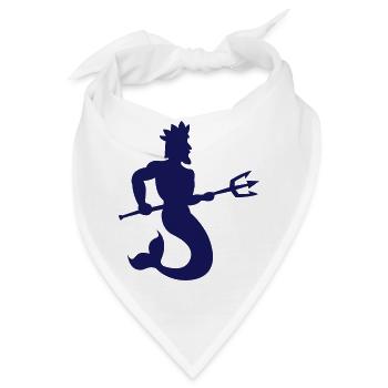 Wasserkönig mit Dreizack - Bandana - Weiß - Vorne