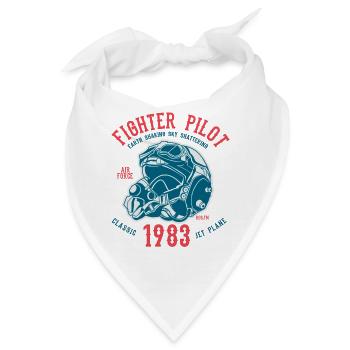 CLASSIC JET PLANE - Kampfjet Piloten Shirt Motiv - Bandana - Weiß - Vorne