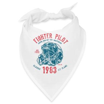 FIGHTER PILOT - Kampfjet Piloten Shirt Motiv - Bandana - Weiß - Vorne